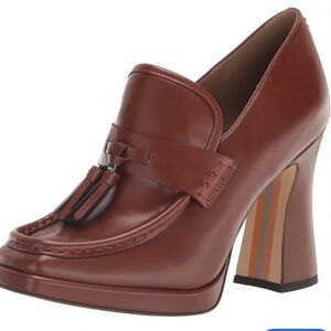 Brown Loafer Platform Heels